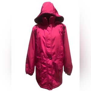 Gallery Petite Red Fleece Lined Parka Coat Cozycore Utility Winter Women’s XLP